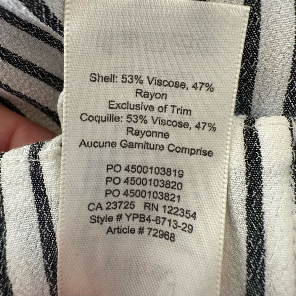 Wilfred by Aritzia Faun White and Grey Striped Wide-Leg Pant Size Large - Picture 9 of 9